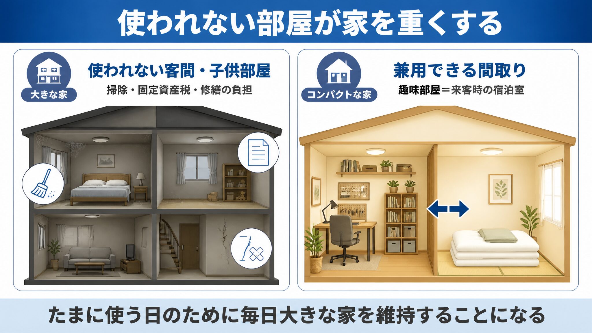 使われない部屋が家を重くする